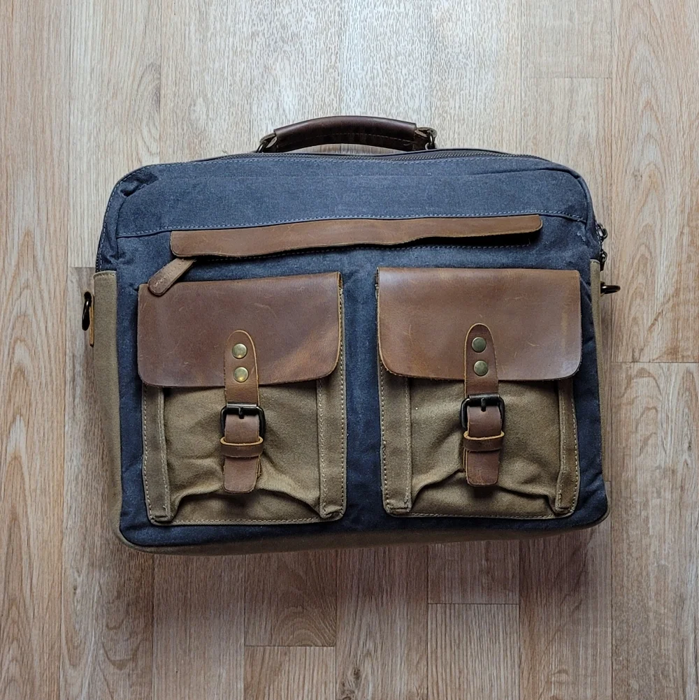 New Hey Vintage Stylish Gray and Brown Men's Bag